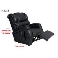 Poltrona Cadeira Reclinável Imperial Para Idoso Motorizada Courissimo Com Massageador Gravidade Zero Preto - 2