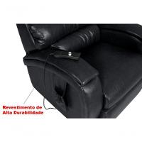 Poltrona Cadeira Reclinável Imperial Para Idoso Motorizada Courissimo Com Massageador Gravidade Zero Preto - 6