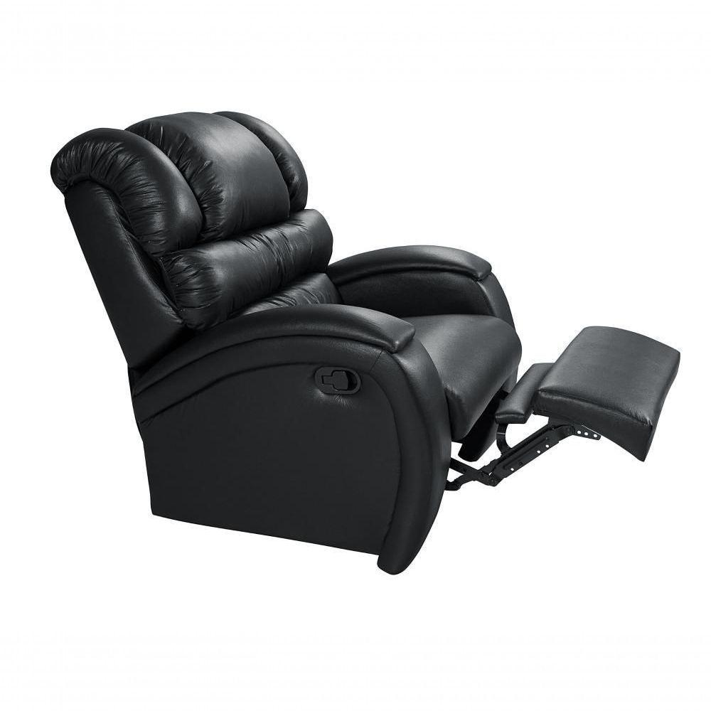 Poltrona Cadeira Reclinável Imperial Zero Wall Massageadora Com Balanço E Giro Corano Império Estofados Preto - 1