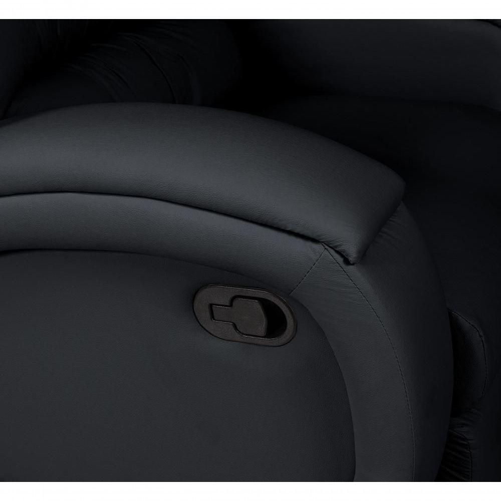 Poltrona Cadeira Reclinável Imperial Zero Wall Massageadora Com Balanço E Giro Corano Império Estofados Preto - 3