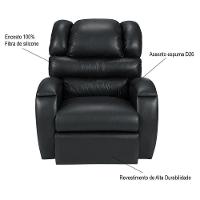 Poltrona Cadeira Reclinável Imperial Zero Wall Massageadora Com Balanço E Giro Corano Império Estofados Preto