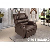 Poltrona Cadeira Reclinável Imperial Zero Wall Massageadora Com Balanço E Giro Corano Império Estofados Marrom - 5