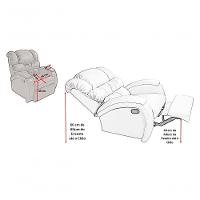 Poltrona Cadeira Reclinável Imperial Zero Wall Massageadora Com Balanço E Giro Corano Império Estofados Marrom - 6