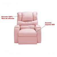 Poltrona Cadeira Reclinável Imperial Zero Wall Massageadora Com Balanço E Giro Corano Império Estofados Rosa - 8