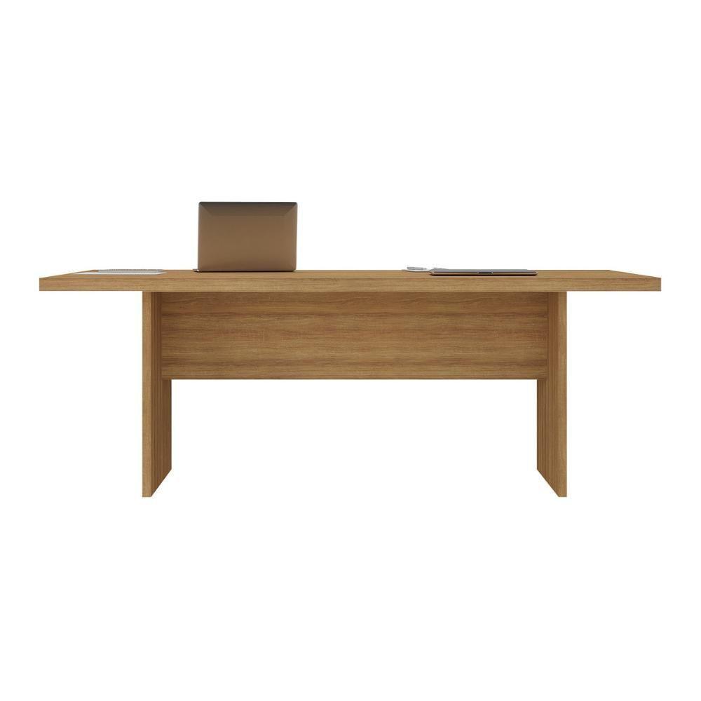 Mesa De Escritório 200cm Para Reunião Com Tampo 30mm Multimóveis CR25281 Amêndoa - 3