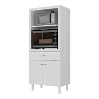 Balcão Multiuso 67,9cm 2 Portas 1 Gaveta Para Forno E Micro-ondas Multimóveis CR20344 Branco - 1