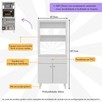 Balcão Multiuso 67,9cm 2 Portas 1 Gaveta Para Forno E Micro-ondas Multimóveis CR20344 Branco - 5