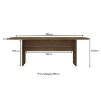 Mesa De Escritório 200cm Para Reunião Com Tampo 30mm Multimóveis CR25281 Nogal - 2
