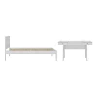 Cama De Solteiro Para Colchão 88 X 188 Cm Com Penteadeira 131,5cm Multimóveis CR35247 Branco - 2
