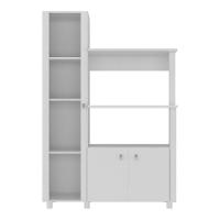 Balcão Multiuso 96,2cm Com Vidro 3 Portas Para Forno E Micro-ondas Multimóveis CR20343 Branco - 2