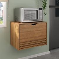 Balcão Suspenso Para Forno/micro-ondas 1 Porta E 1 Gaveta Multimóveis CR20345 Amêndoa - 6