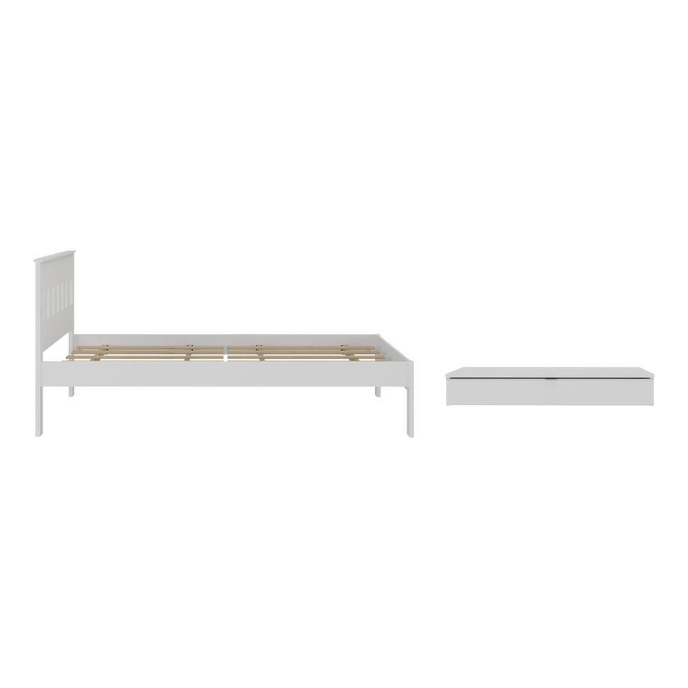 Cama De Solteiro Para Colchão 88 X 188 Cm Com Penteadeira 90cm Suspensa Multimóveis CR35248 Branco - 4