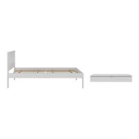 Cama De Solteiro Para Colchão 88 X 188 Cm Com Penteadeira 90cm Suspensa Multimóveis CR35248 Branco