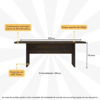 Mesa De Escritório 200cm Para Reunião Com Tampo 30mm Multimóveis CR25281 Rústico - 5