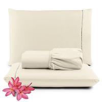 Jogo De Lençol Primor Casal 3 Peças Percal 400 Fios Ponto Palito - Palha - 1