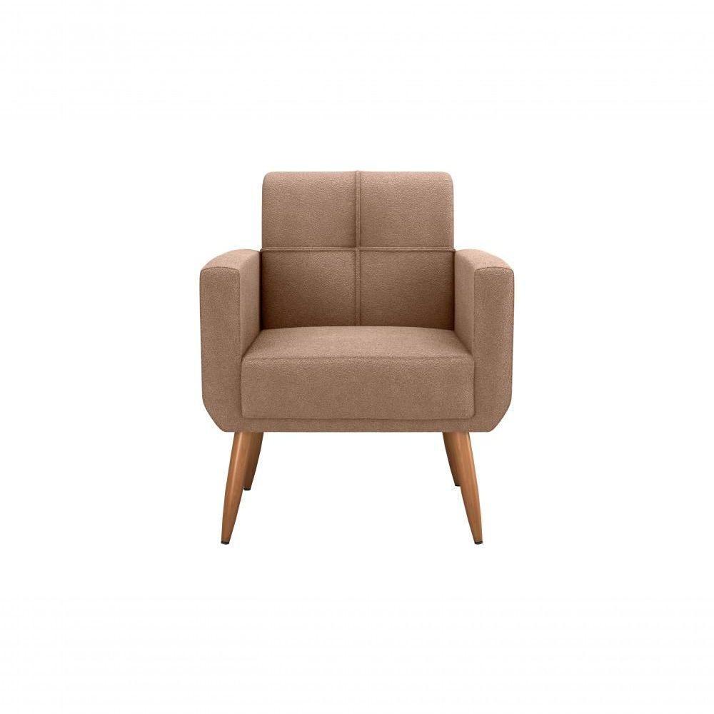 Kit Poltrona Decorativa Sala + Puff Havana Matrix Marrom - 7