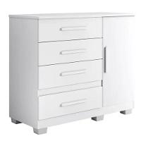 Comoda New Florença Quarto Com 4 Gavetas E 1 Porta - Branco - 1