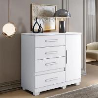 Comoda New Florença Quarto Com 4 Gavetas E 1 Porta - Branco - 4