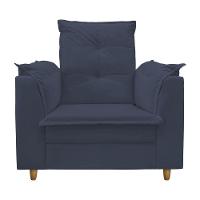 Poltrona De Amamentação Com Puff Isabella Luxo Bellamado Azul Marinho - 4