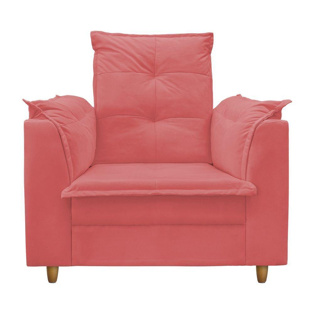 Poltrona De Amamentação Com Puff Isabella Luxo Bellamado Rosa - 4