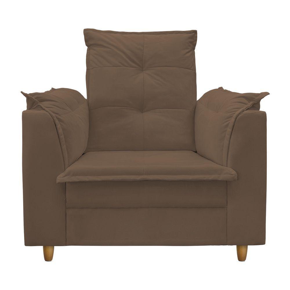 Poltrona De Amamentação Com Puff Isabella Luxo Bellamado Marrom - 4