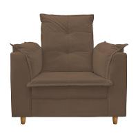 Poltrona De Amamentação Com Puff Isabella Luxo Bellamado Marrom - 4