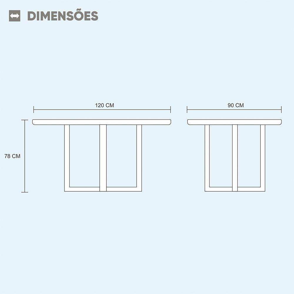 Mesa De Jantar Madeira Maciça Slim Tampo De Vidro Móveis Mix Preto Stellar - 2