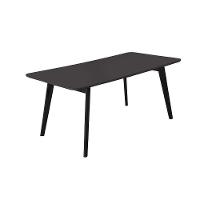 Mesa De Jantar Madeira Maciça Slim Tampo De Vidro Móveis Mix Preto Stellar - 1