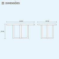 Mesa De Jantar Madeira Maciça Slim Tampo De Vidro Móveis Mix Preto Stellar - 2
