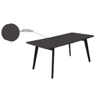 Mesa De Jantar Madeira Maciça Slim Tampo De Vidro Móveis Mix Preto Stellar - 3