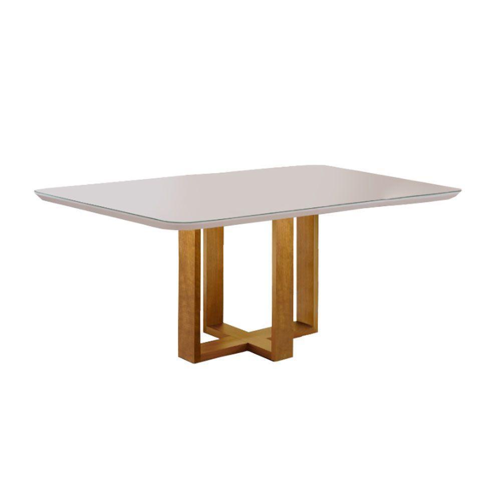 Conjunto Sala De Jantar Mesa Lisy Com 6 Cadeira Safira Mel Off White Cinza Profundo - 7