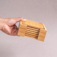 Jogo De Porta Copos Quadrado De Bambu 6 Peças - 3