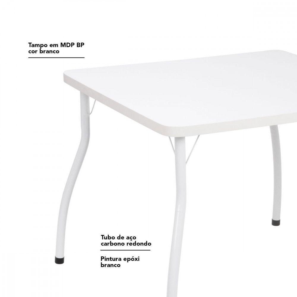 Mesa De Jantar Tampo 0,90 X 0,90 Branco Fil Móveis Branco - 3