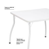 Mesa De Jantar Tampo 0,90 X 0,90 Branco Fil Móveis Branco - 3
