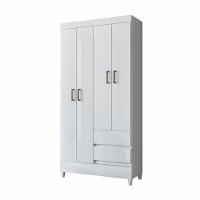 Guarda Roupa Solteiro Com Pés 4 Portas 2 Gavetas Branco - 3