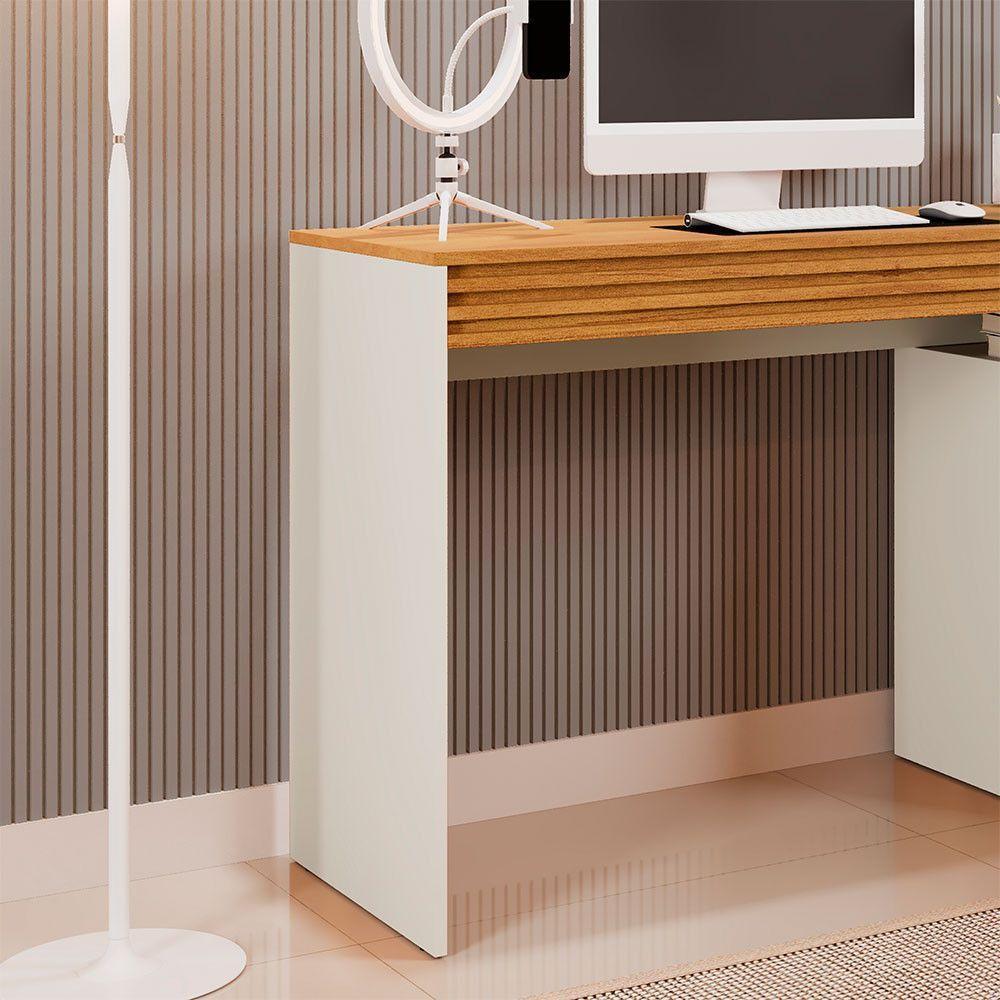 Mesa De Estudo 1 Porta E 1 Gaveta Madrid 1200 Mavaular Off White Com Naturalle - 8
