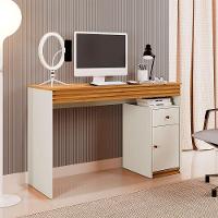 Mesa De Estudo 1 Porta E 1 Gaveta Madrid 1200 Mavaular Off White Com Naturalle - 2