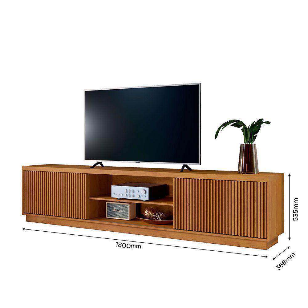 Rack Logan 1.80 Cm Com 2 Portas Ripadas Mavaular Naturale - 3