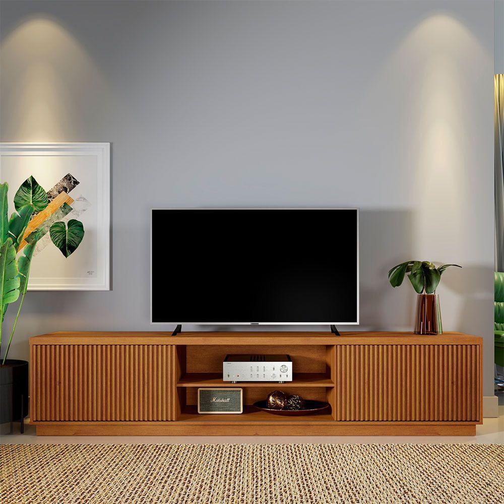 Rack Logan 1.80 Cm Com 2 Portas Ripadas Mavaular Naturale - 4