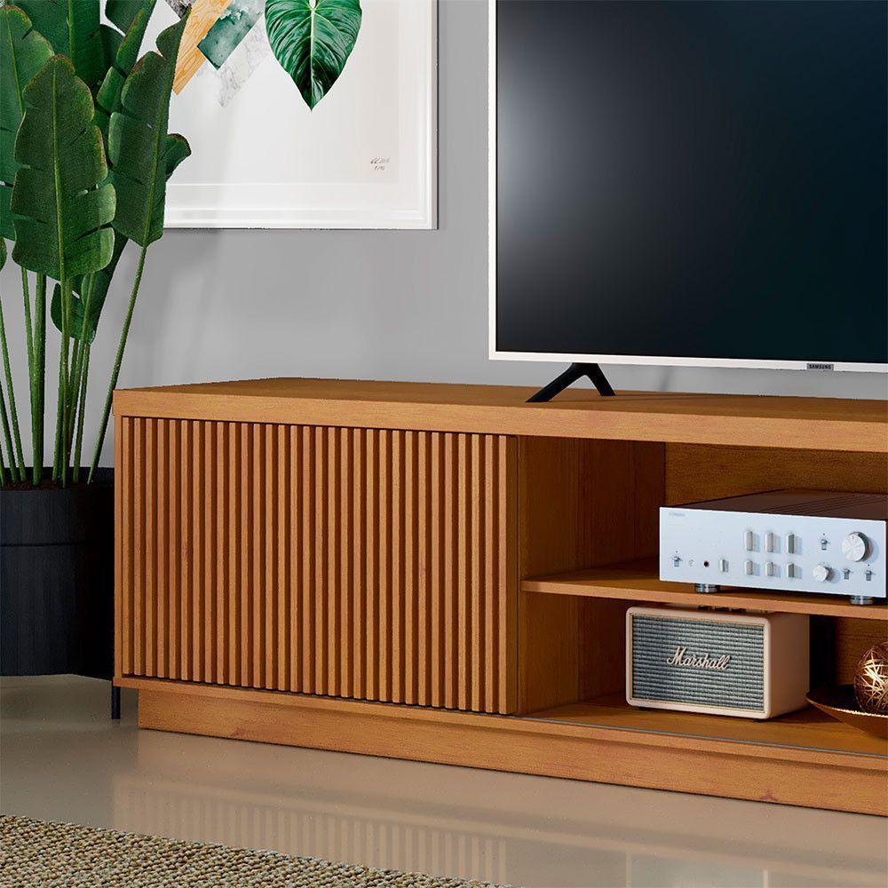 Rack Logan 1.80 Cm Com 2 Portas Ripadas Mavaular Naturale - 5