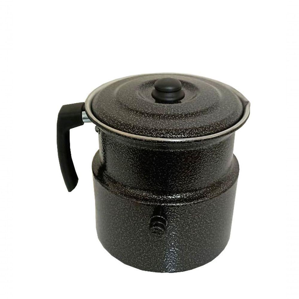 Leiteira Fervedor De Leite Com Apito 2l Preta Craqueada - 1