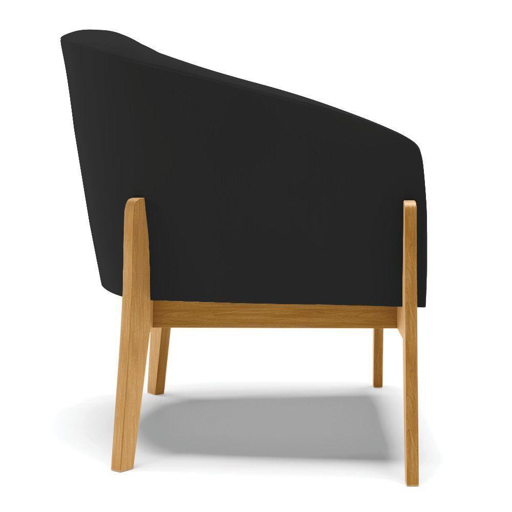 Cadeira Sala De Jantar Base De Madeira Kit 2 Stella Veludo D03 - D'rossi Cor Preto - 2