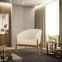 Cadeira Sala De Jantar Base De Madeira Kit 2 Stella Linho D03 - D'rossi Cor Bege - 7