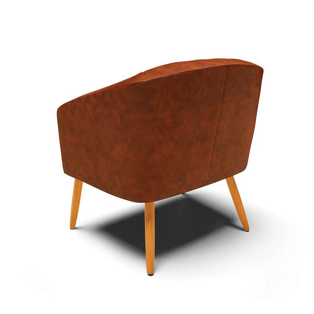 Cadeira Sala De Jantar Pé Palito Castanho Stella Sintético Pu D03 - D\'rossi Cor Nozes - 3