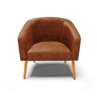 Cadeira Sala De Jantar Pé Palito Castanho Stella Sintético Pu D03 - D\'rossi Cor Nozes - 1