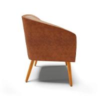 Cadeira Sala De Jantar Pé Palito Castanho Stella Sintético Pu D03 - D\'rossi Cor Nozes