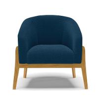 Cadeira Sala De Jantar Base De Madeira Stella Bouclê D03 - D\'rossi Cor Azul - 3