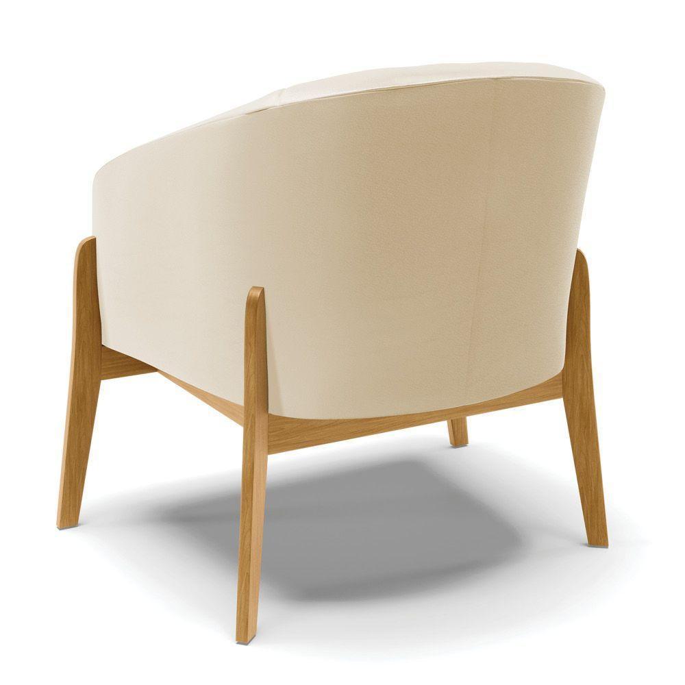 Cadeira Sala De Jantar Base De Madeira Kit 2 Stella Sintético D03 - D'rossi Cor Bege - 4