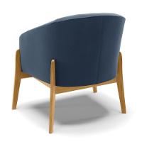 Cadeira Sala De Jantar Base De Madeira Kit 2 Stella Suede D03 - D'rossi Cor Azul Marinho - 5