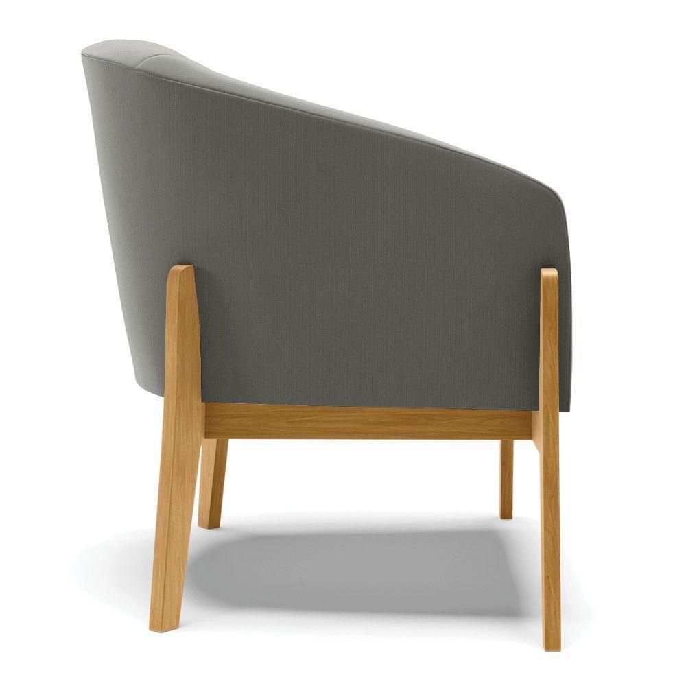 Cadeira Sala De Jantar Base De Madeira Kit 2 Stella Suede D03 - D'rossi Cor Grafite - 2